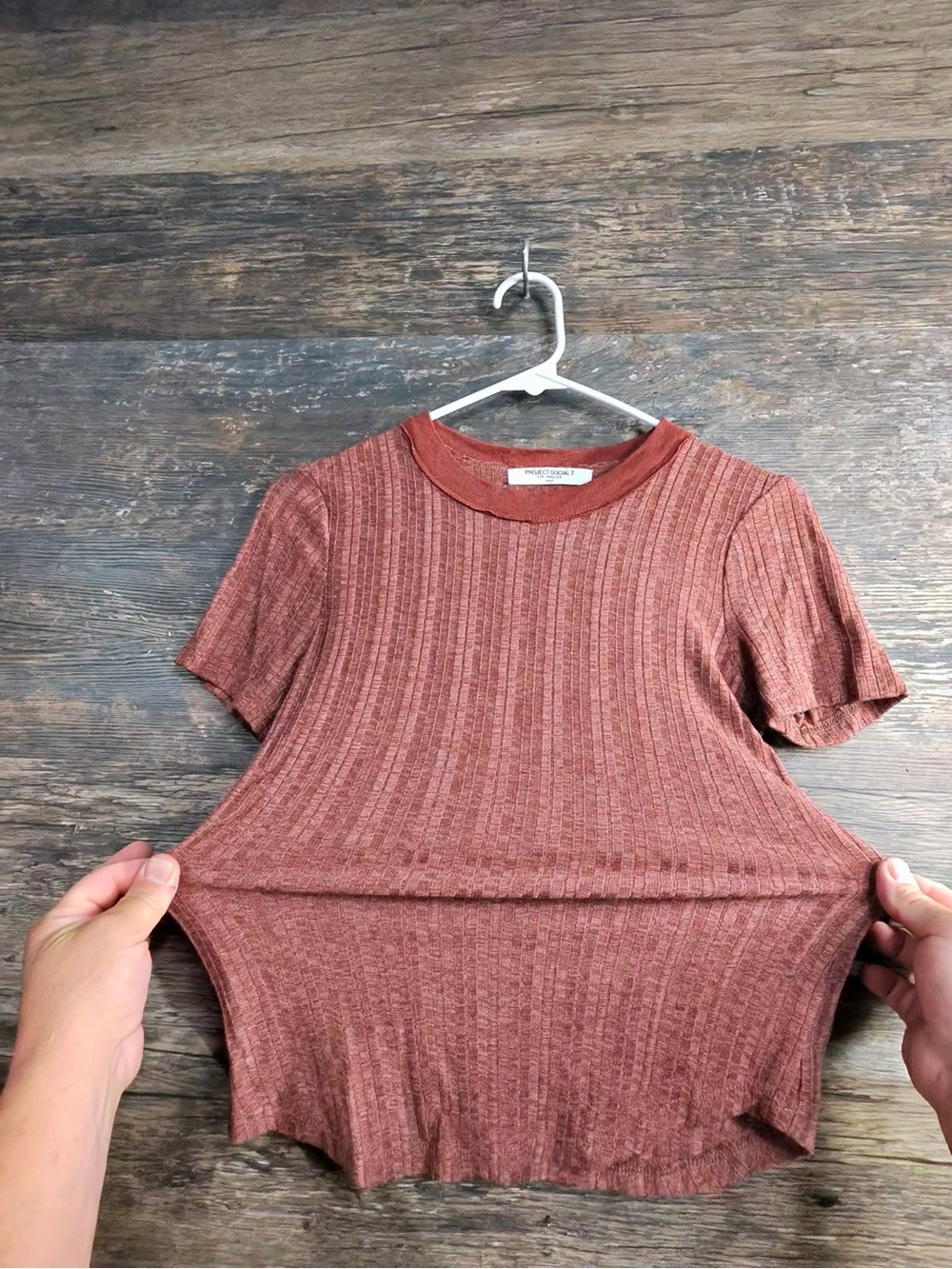Project Social T Rust‎ Ribbed Short Sleeve Tee - Picture 5 of 7